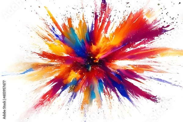 Obraz 色鮮やかな爆発のイメージ　インク　絵の具　白