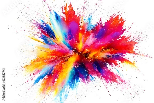 Obraz Kolorowy obraz eksplozji atrament farba biała biała biała