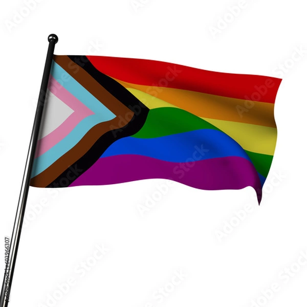 Obraz Progress Pride Flag: Embracing LGBTQIA+ Progress and Diversity