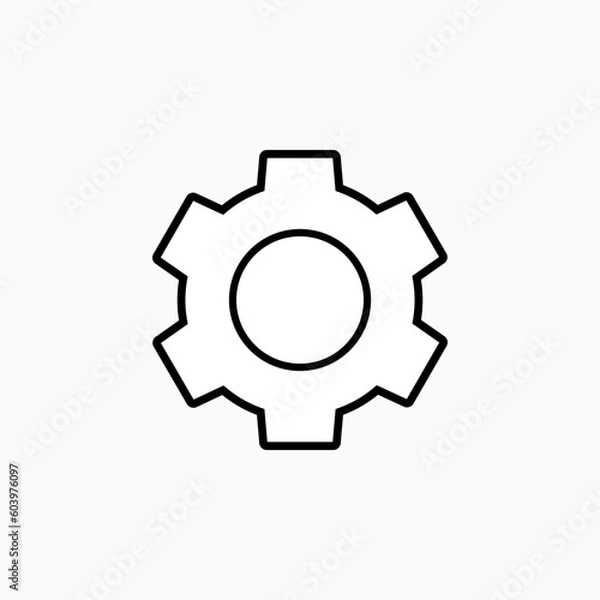 Fototapeta Gear Icon .  Setting, Cog Symbol for Design, Presentation, Website or Apps Elements – Vector.  