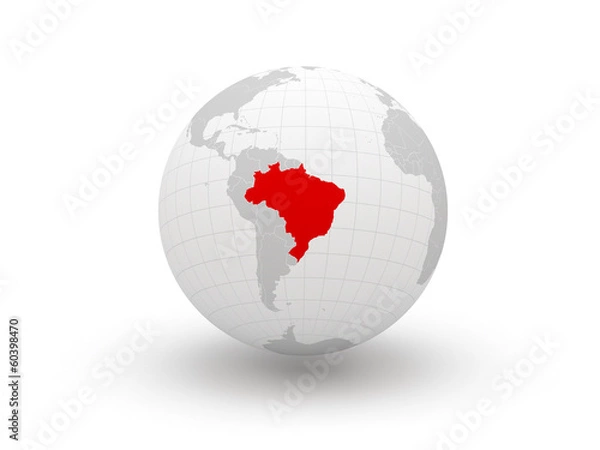 Obraz Globe. 3d. Brazil.