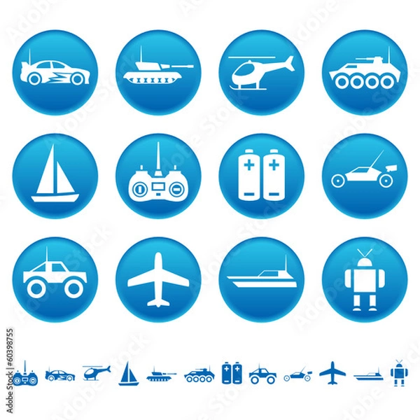 Obraz Remote control toys icons