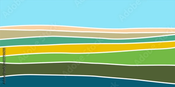 Fototapeta Abstract background with stripes in the style of the sixties and seventies for textiles, banners, posters, prints, paper. Flat vector illustration suitable for printing banners, flyers, invitations