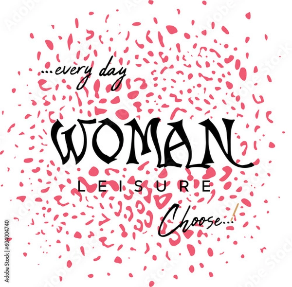 Obraz print pattern with lettering and leopard print