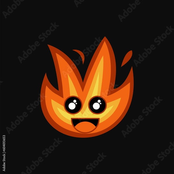 Fototapeta Red flames cartoon premium vector suitable for icon, logo and etc