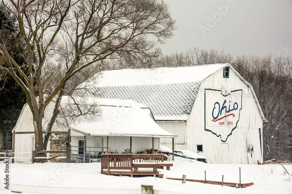 Fototapeta Snowy Winter Barn