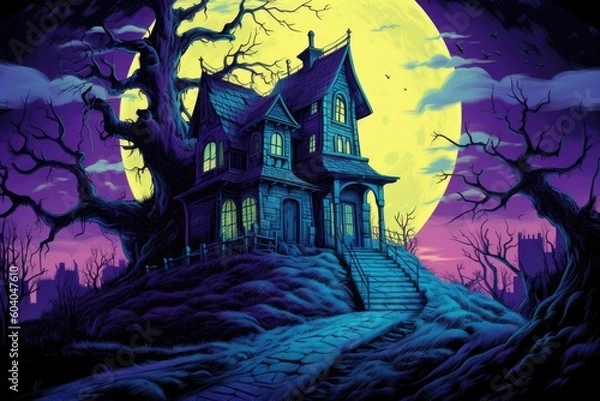 Obraz haunted house - Illustration created with generative ai