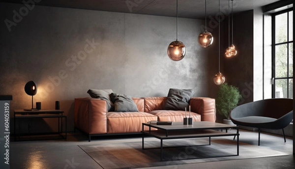 Fototapeta Luxury modern apartment with comfortable elegant decor generated by AI