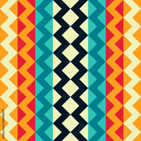 Obraz Abstract colors geometric seamless pattern. Textile stripes pattern.
