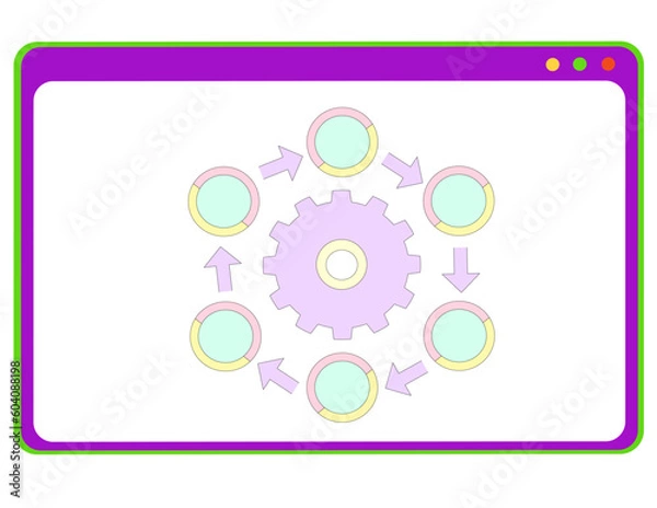 Obraz person with gears, mind mapping