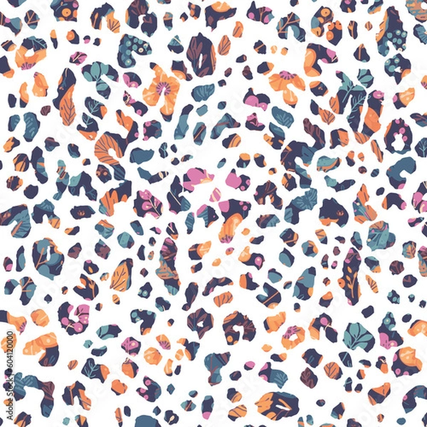 Fototapeta Multicolor Leopard Animal Skin Allover Pattern Design Artwork