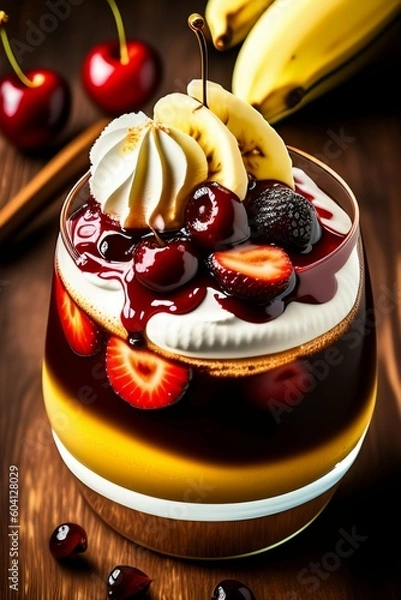 Obraz chocolate cake with cherry