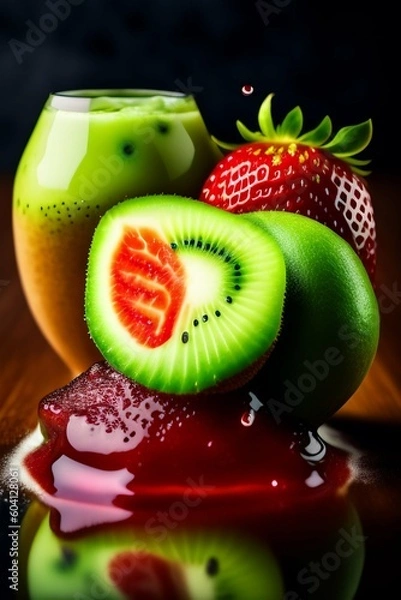 Obraz kiwi and strawberry