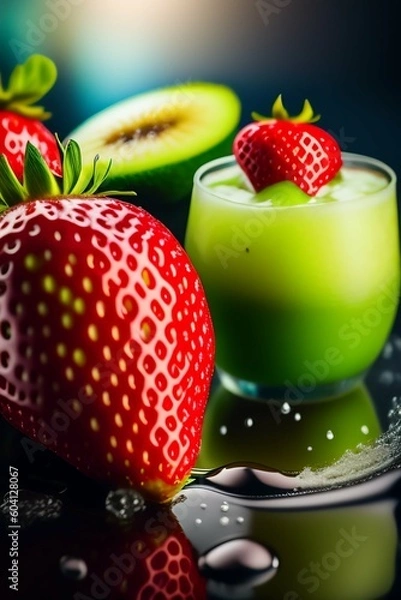 Obraz strawberry and milk