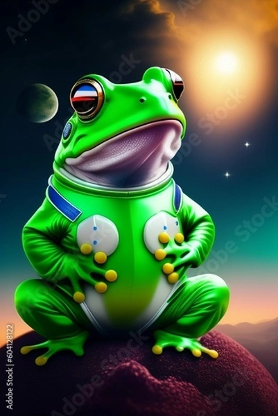 Obraz frog on a leaf