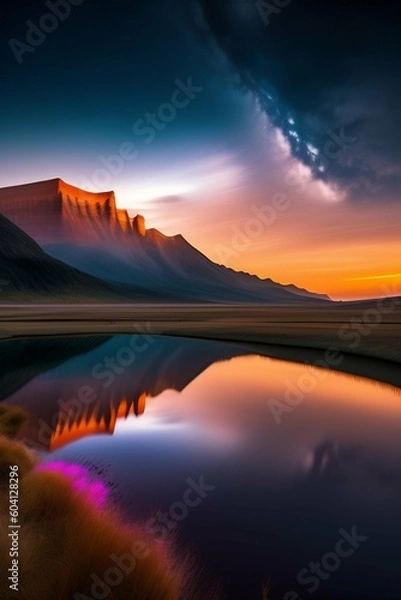 Obraz sunset in the mountains