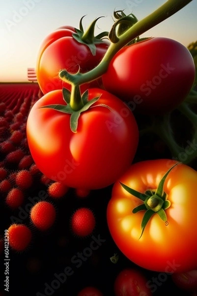 Obraz tomatoes on a vine