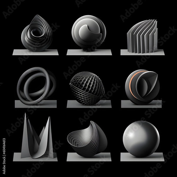 Fototapeta black and white icons  Generative AI