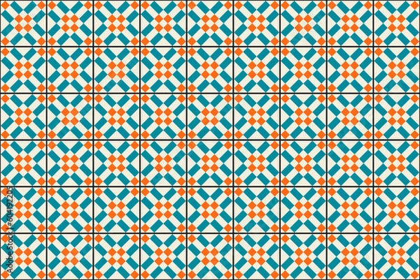 Fototapeta Geometric pattern ceramic tile design background