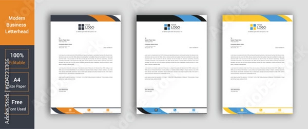 Fototapeta Professional Letterhead Template, letterhead set or bundle. Letterhead Template Graphics, Designs & Templates