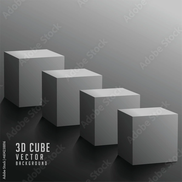 Fototapeta abstract 3d geometric cuboid solid box background