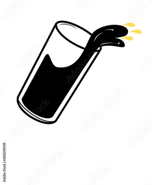 Obraz vector illustration icon of grass jelly drink with ice cubes
