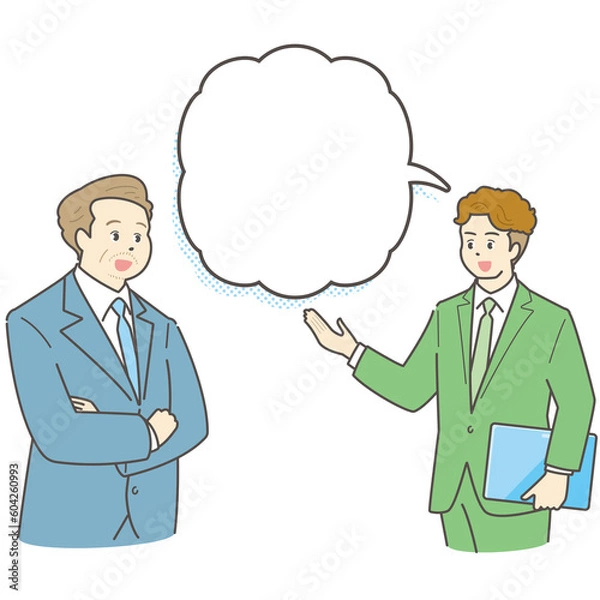 Fototapeta 上司にプレゼンするビジネスパーソン（男性）