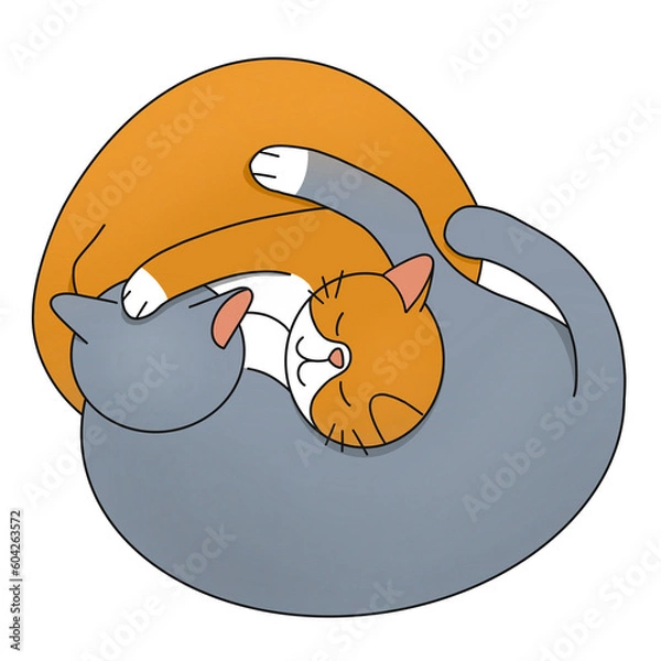Obraz two cats sleeping