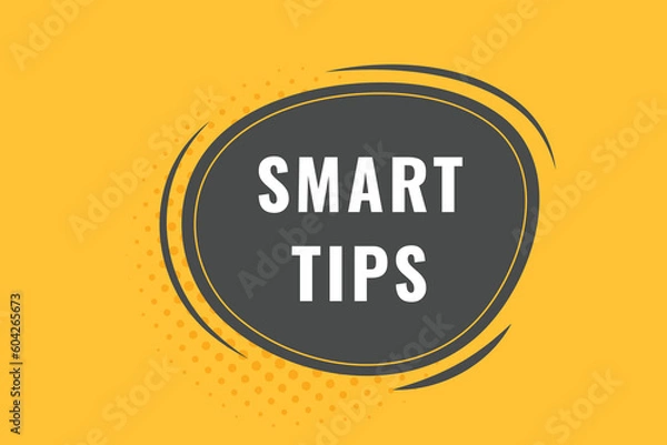 Fototapeta Smart Tips Button. Speech Bubble, Banner Label Smart Tips