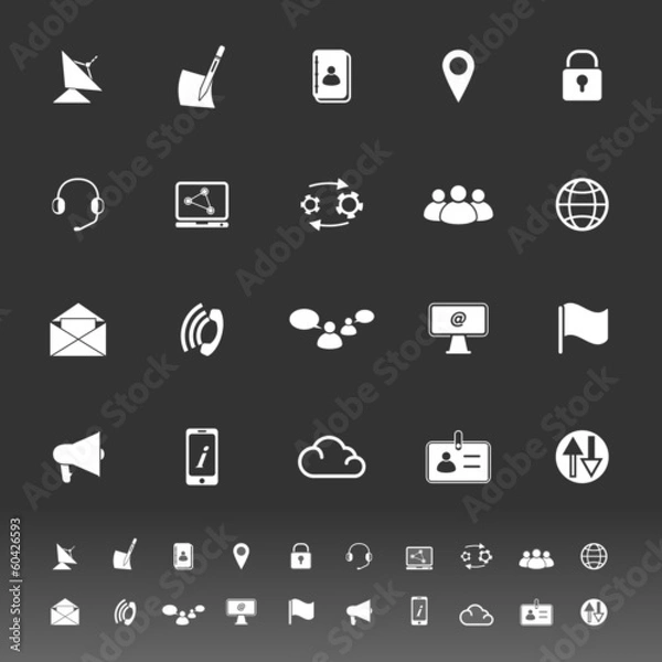 Obraz Communication icons on gray background
