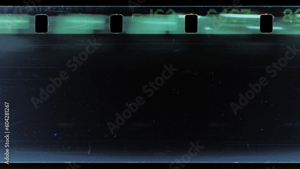 Fototapeta Horizontal Green Film Frame Texture Overlay