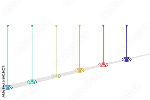 Fototapeta Infographic template for business. Modern Timeline diagram with journey concept, presentation vector infographic with PNG transparent background.