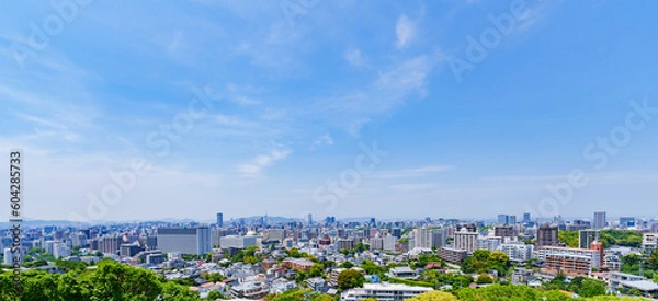Obraz 博多 市街 の パノラマビュー 【 九州 福岡市 の 都市風景 】