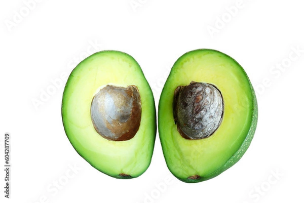 Fototapeta One green avocado on a white background