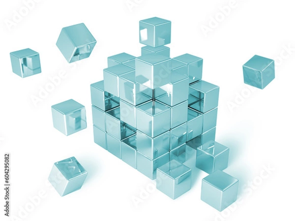 Fototapeta Cube in 3d render,image contains clipping path.