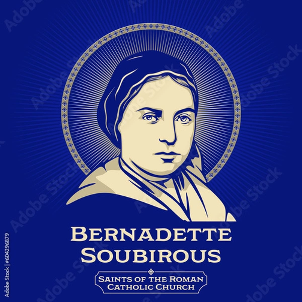 Obraz Catholic Saints. Bernadette Soubirous (1844-1879) was the firstborn daughter of a miller from Lourdes, in the department of Hautes-Pyrenees in France.