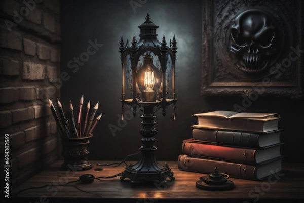 Obraz Antique desk Light - Generative AI