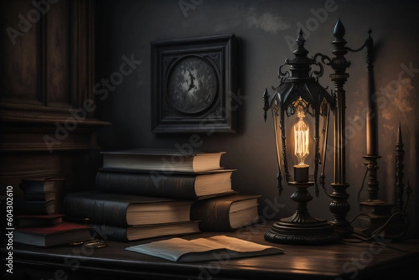 Fototapeta Antique desk Light - Generative AI