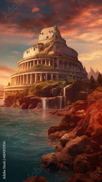 Obraz colosseum at sunset