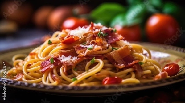 Fototapeta Italian spaghetti pasta. Generative AI