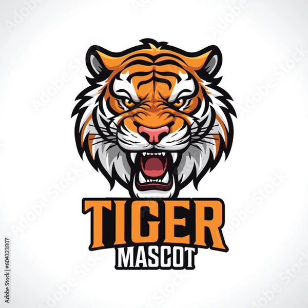 Obraz Tiger Mascot Logo Design Tiger Head Logo