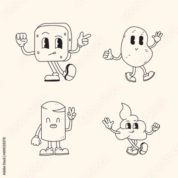 Obraz retro cute character with pose