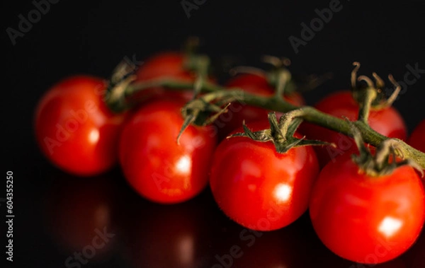 Obraz Cherry Tomatoes Close-Up On Glass