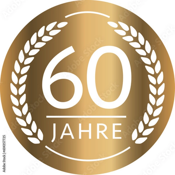 Obraz Button 60 Jahre Gold