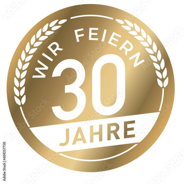 Fototapeta Button Wir feiern 30 Jahre Gold