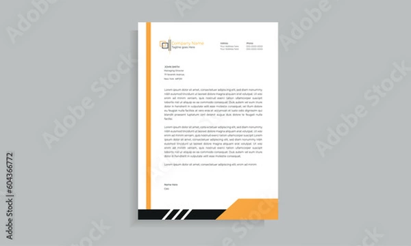 Obraz corporate modern letterhead design template 
