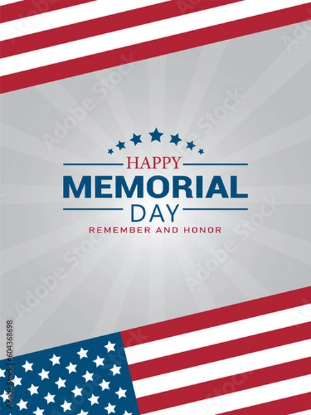 Fototapeta Momorial day background with grey color background for your design