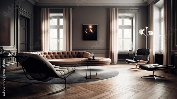 Fototapeta modern interior design - generative AI