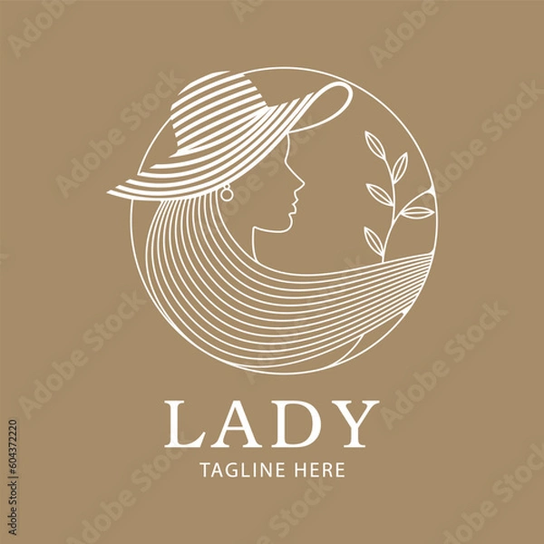 Obraz Lady with white hat logo.