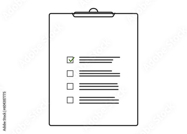 Fototapeta Checklist discarded file vector symbol.